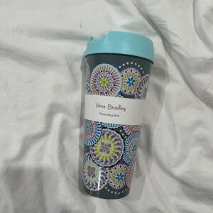Vera Bradley Teal and Multicolor Patterned Travel Mug